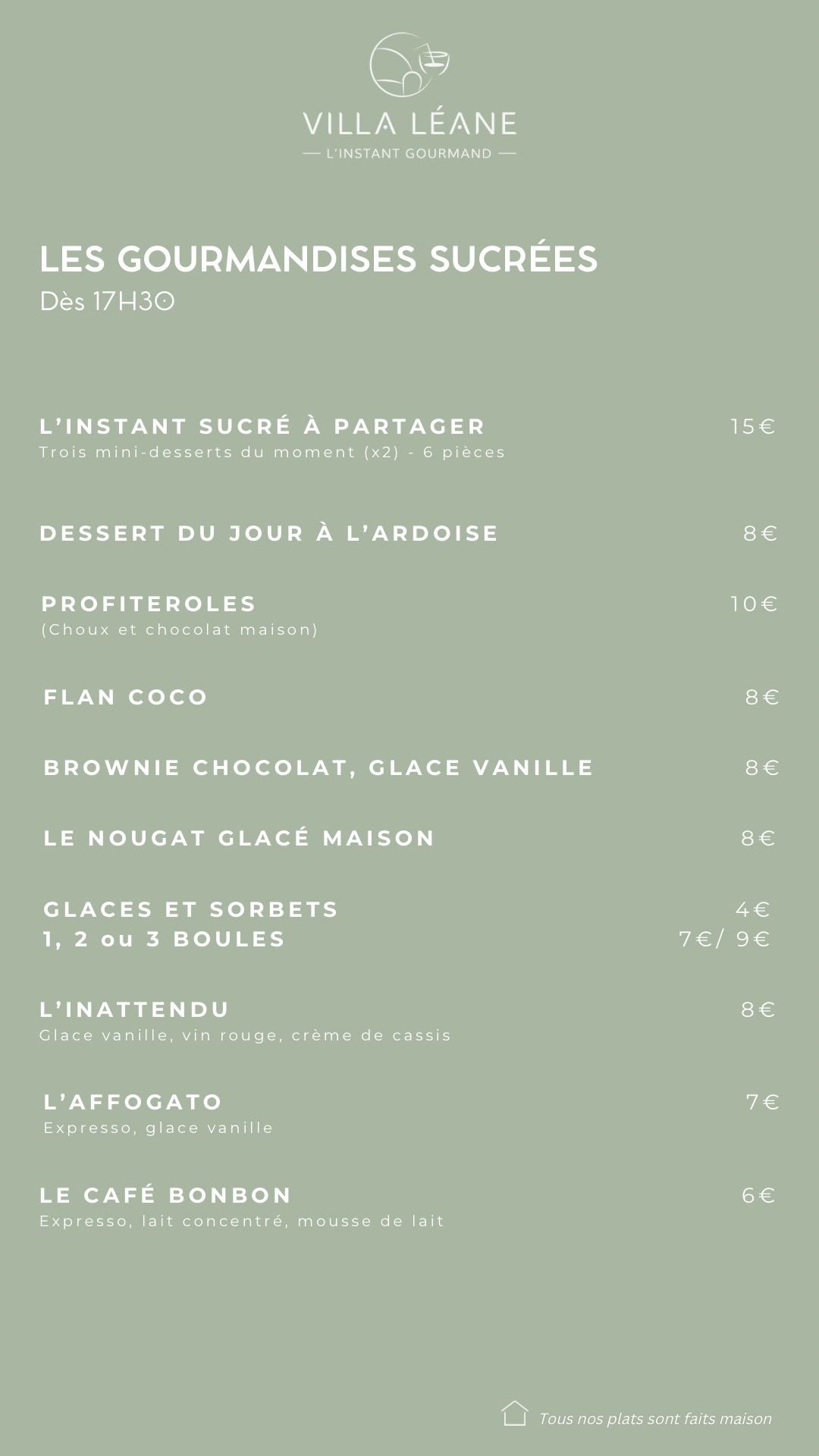 Menu Villa Léane 3